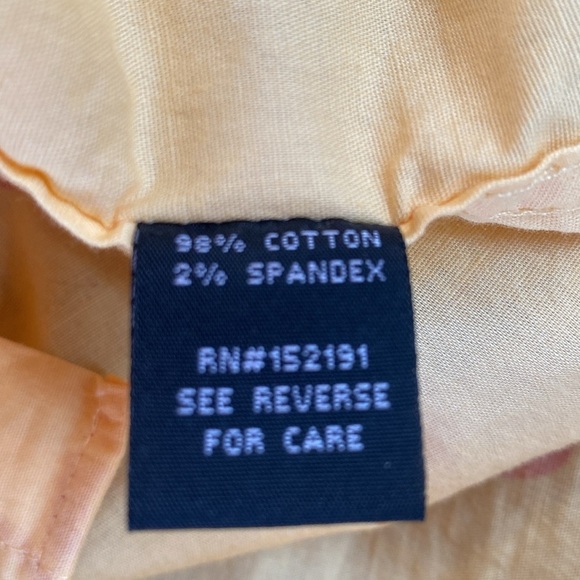 Flamingo Cotton Slim Fit Flex Button Down Short Sleeve Orange Pink Five Points S - Picture 7 of 8